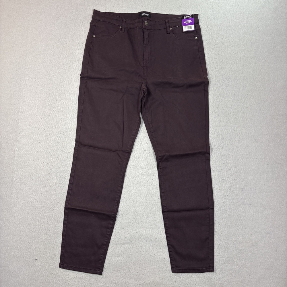Buffalo David Bitton Soft Stretch High-Rise Skin Jeans Brown Size 14 NWT
